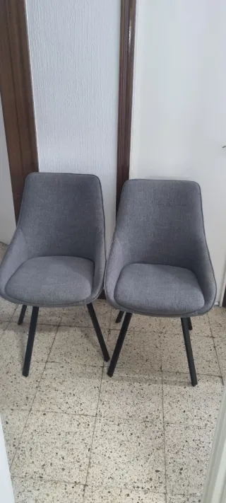 2 Sillas de Oficina Giratorias Tela