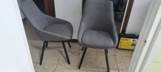 2 Sillas de Oficina Giratorias Tela