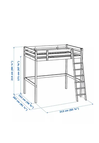 Cama alta matrimonio Ikea