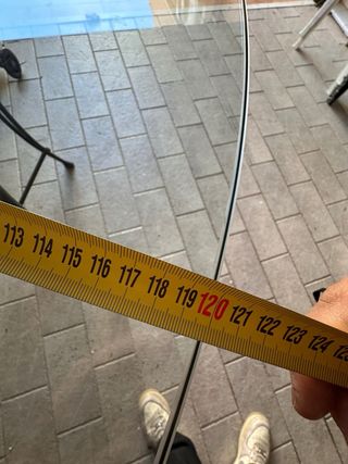 Mesa redonda cristal y metal