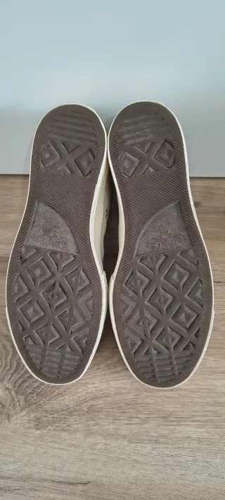 Converse con plataforma de piel color gris  39