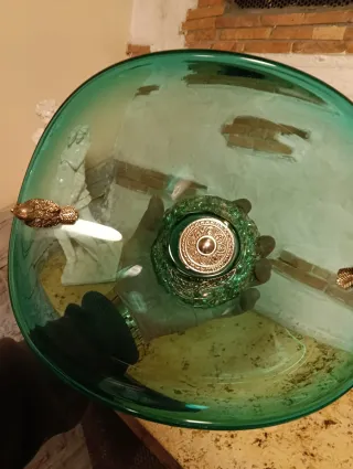 Centro de mesa cristal Murano y plata