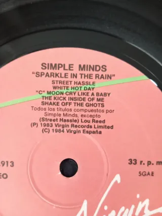 Vinilo Simple Minds Sparkle in the Rain