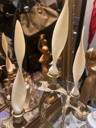 2 Candelabros Bronce Vintage