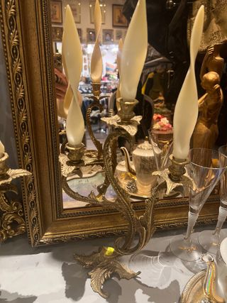 2 Candelabros Bronce Vintage