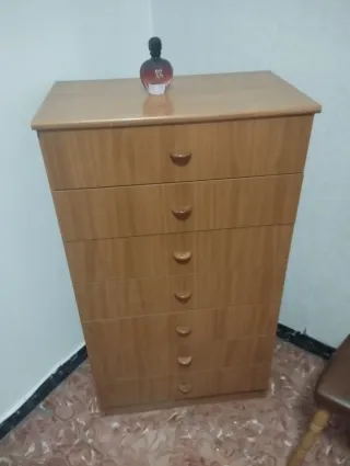 Sinfonier de madera color miel 7 cajones