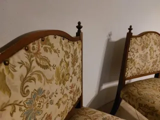 Coppia Sedie Vintage Tessuto Floreale