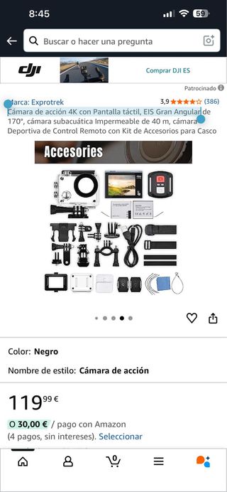 Cámara de Acción 4K Exprotrek Táctil EIS