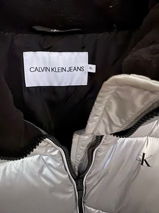 Piumino Calvin Klein Jeans lungo silver