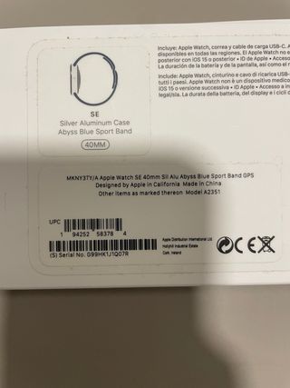 Apple Watch SE Azul/Plata