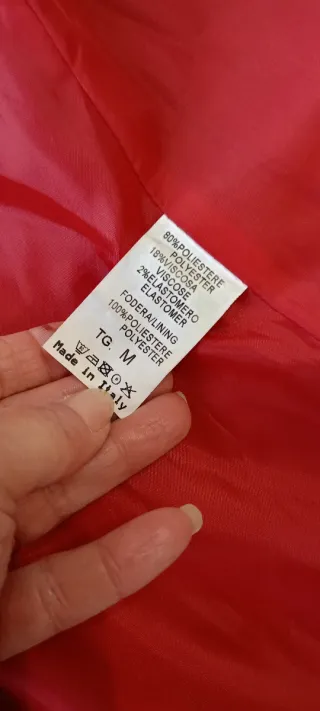 Cappottino Kontatto Rosso Zip Tg M