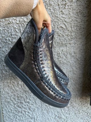 Stivaletti Tiurai foderati neri/argento