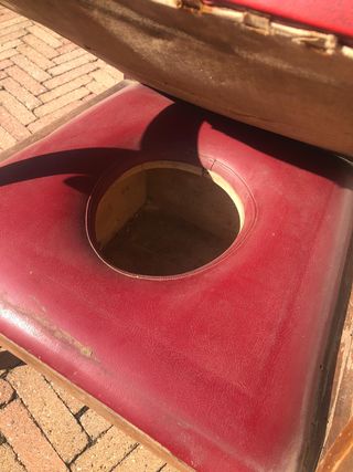 Antica Sedia Comoda Legno e Pelle Inizi '900