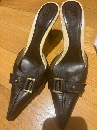 Zapatos Mules de tacón Gucci marrones