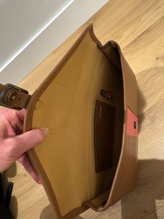 Cartera Cuero Rey Pavón Marrón y Rosa