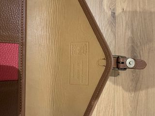 Cartera Cuero Rey Pavón Marrón y Rosa