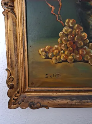 Cuadro antiguo con marco dorado