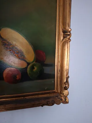 Cuadro antiguo con marco dorado