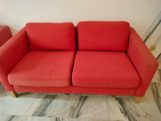 Sofá y sillón Ikea rojo