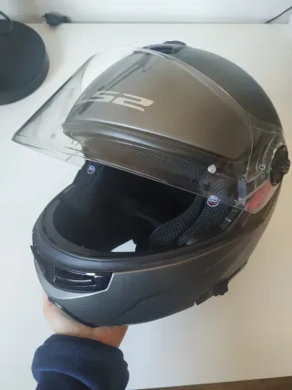 Casco Moto LS2 Talla XS Gris Mate