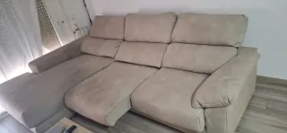 Sofá Chaiselongue Beige Tela