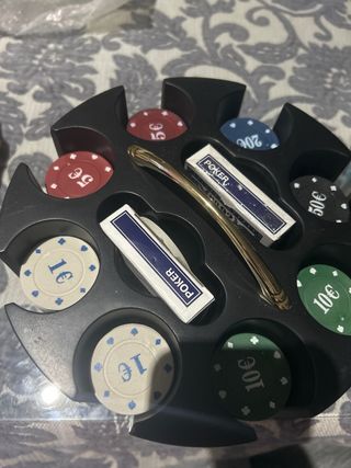 Set de Póker con Fichas y Cartas giratorio