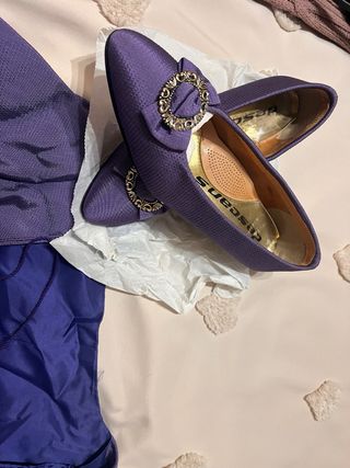 Corpiño Fallera y Zapatos Morados