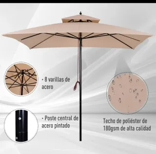 Sombrilla de exterior 3x3m