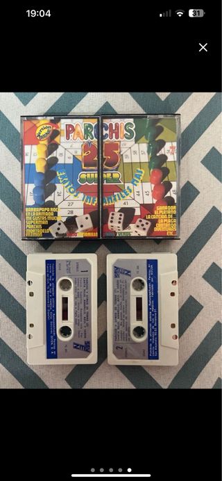 Lote lp cassette dvd & caja “unicos” PARCHIS