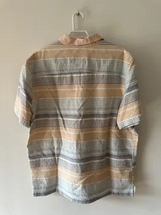 Polo Zara Talla L Rayas Beige y Azul