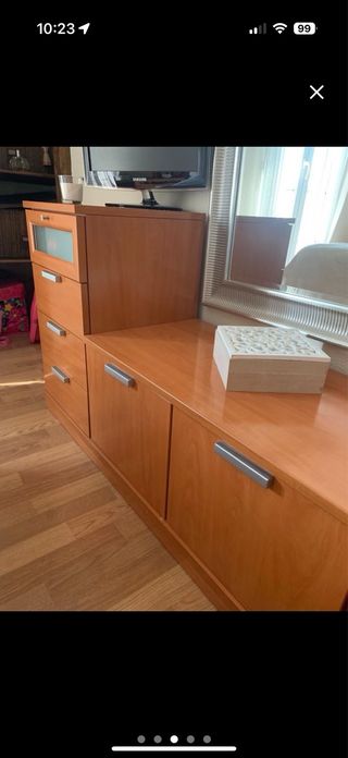 Conjunto 2 mesitas y sinfonier madera