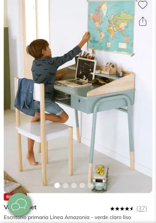 Scrivania per bambini verde acqua, nuova e imballata