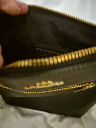 Bolso Coach Negro Piel Cremallera Dorada