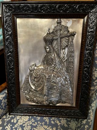 Cuadro Religioso Sagrado Corazón Plata