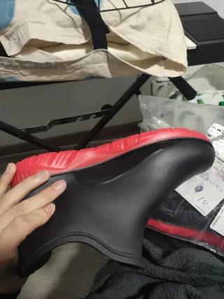 Botas de lluvia Sport negras y rojas