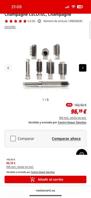 Secador de pelo Cecotec Champagne