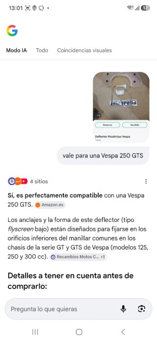 Deflector Parabrisas Vespa