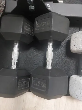 2 Mancuernas 27.5kg + 2 de 15 kg + 2 de 10 kg