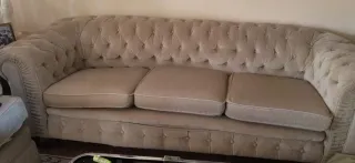 Sofá Chester Beige Terciopelo