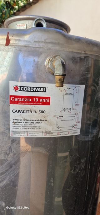 Serbatoio acciaio 500L con autoclave