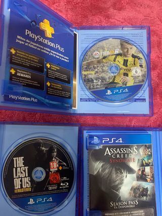 Pack 5 Juegos PS4: FIFA 17, The Last of Us, Assass