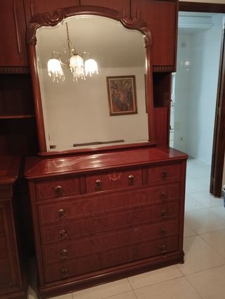 Cajonera y espejo madera