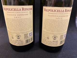 2 Bottiglie Vuote vino Veneto Valpolicella Ripasso