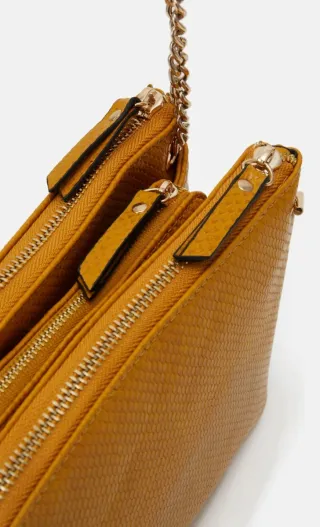 Bolso Parfois Amarillo Piel Serpiente