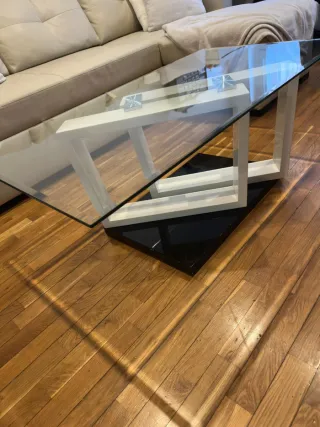 Mesa de centro de cristal
