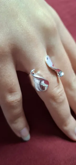 Anillo Plata Ajustable Diseño Cisne