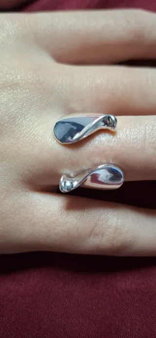 Anillo Plata Ajustable Diseño Cisne