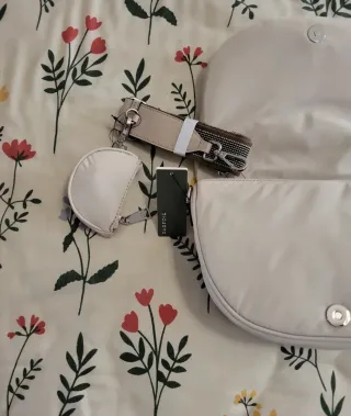 Bolso bandolera mujer beige/blanco