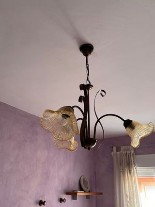 Lámpara de techo salón cristal y metal