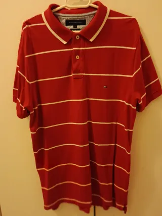 Polo Tommy Hilfiger Rayas Rojas Talla L